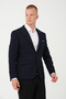 Men's Slim Fit Blazer Jacket Navy Blue - 4