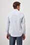 Men's Gray Long Sleeve Textured Hard Collar Slim Fit Shirt 1004245151 - 7