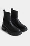 Black Knitwear Detailed Thick Sole Women's Boots - 2