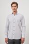 Gray Long Sleeve Pattern Half Italian Pocket Cotton Classic Comfort Fit Shirt 1004245174 - 5