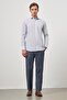 White Long Sleeve Pattern Half Italian Collar Pocket Cotton Classic Comfort Fit Shirt 1004245175 - 4