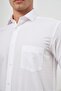 Men's White Long Sleeve Checkered Pattern Italian Collar Pocket Cotton Comfort Fit Shirt 1004245173 - 6