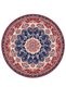 Nora Art 11 Ethnic Navy Blue White Red Vintage Style Round Decorative Woven Base Carpet - 2