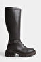 Brown Side Zippered Buckle Round Toe Women's Boots