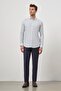 Men's White Long Sleeve Perfectto Bottom-Bordered Collar Cotton Slim Fit Shirt 1004240259 - 2
