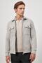 Men's Stone Color Knitted Baby Collar Self-Patterned No Slits Slim Fit Classic Coat 1007245156 - 4