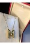 Balloon m Letter Necklace Stainless Steel Yellow Color • in Lighted Box • Pendant for Lover • Spouse • Mother - 2