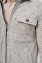 Men's Stone Color Knitted Baby Collar Self-Patterned No Slits Slim Fit Classic Coat 1007245156 - 6