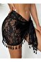 Lace Fabric Tassel Pareo Skirt - 5