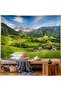 Nature Highland Pine Tree Mountain Cloud Sky Wall Cloth Wall Tapestry Decoration Decorative Wall Art