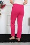 Fashion Stripe Women's Cotton Pocketed 3 Thread Bottom Tracksuit Fuchsia 27510 - 4