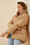 Oversize Hooded Puffer Jacket - Biscuit Lrv0022 - 3
