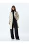 Double Breasted Long Stamp Coat with Flap Pockets - 2