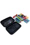 Hard cover pink color multi-compartment pencil case with 3 color options - 7
