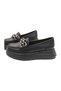 Genuine Leather Black Women's Shoes Eva Sole Loafer - 4