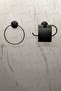 Black Economical 2-Piece Bathroom Set, Assembled Set, Covered Paper Holder and Round Towel Holder
