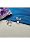 Women's Steel Pearl Dangle Ribbon Silver Earrings - 5