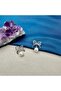 Women's Steel Pearl Dangle Ribbon Silver Earrings - 3