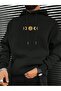 Moon Phases Back Printed Black1 Oversize Hoodie Sweatshirt Hoodie - 2