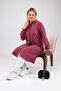 Women's Large Size Leaf Printed Shirt Tunic Dried Rose - 8