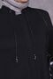Women's Long Hijab Clothing Top Coat Winter Full Size Black - 3