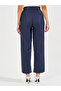 High Rise Straight Leg Pants with Metal Accent - 4