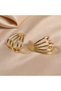 Steel Women's Earrings, 5 Rows Half Hoop, Gold Color, No:67 - 4