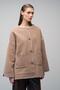 Embroidery Detailed Unlined Casual Coat with Pocketed Bag Pockets Vi̇zon 3077 - 6