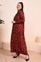 Women's Large Size Patterned Viscose Dress Mother Orange - 6