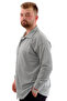 Mode XL Large Size Men's Shirt Apas Collar Long Sleeve Jakar U24381 Çağla - 2