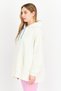 Women Sportswear Fit Long Sleeve Hooded Outdoor Sweatshirts, Cream - 2