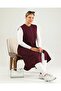 Women's Long Sleeveless Zippered Vest with Leather Pockets Ottoman Plum - 8