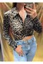 Leopard Patterned Crop Shirt with Tie Detail