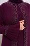 Women's Plus Size Jewelled and Pearl Patterned Sleeves Pleated Mother Hijab Evening Dress Set - 4
