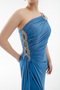Women's Indigo One Shoulder Jewelled Long Evening Dress - 4