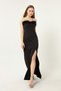 Women's Black Otriş Detailed Evening Dress & Graduation Dress - 2