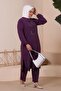 Hijab Ayrobin Double Suit Large Size Tunic Trousers Women's Plum - 6