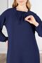 Viscose Plus Size Dress Large Size Women's Clothing Navy Blue - 3