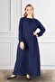 Hijab Comfortable Fit Women's Large Size Dress Viscose Navy Blue