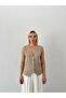 Women's Knitwear Buckle Detailed Buttoned Vest - 3