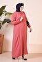 Hijab Comfortable Fit Women's Large Size Dress Viscose Dried Rose - 6