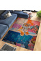 North Collection Blue Bathtub Tiger Patterned Woven Base Decorative Carpet North41 - 2