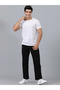 Straight Fit Mid Rise Solid Jeans - 4