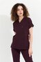 Happiness Spaniard - Stretch Fabric Doctor Nurse Scrubs Uniform Surgical Set (WOMEN), Plum - 6