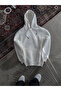Hooded three thread combed basic sweatshirt - white
