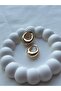 Gold Silver Special Series Curved Drop Plate Vintage Ring Trend Earrings - 2