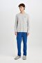 Crew Neck Long Sleeve Pajamas Set - Print and Elastic Waist D0944Ax24Wn - 2