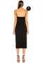 Women's Black Spaghetti Strap Slit Detailed Silk Jersey Midi Dress - 4