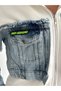 Women's White Zippered Pocket Jeans Detailed Hooded Design Jacket - 4