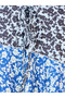 Floral Asymmetric Hem Midi Skirt with Overlock Seam - 3
